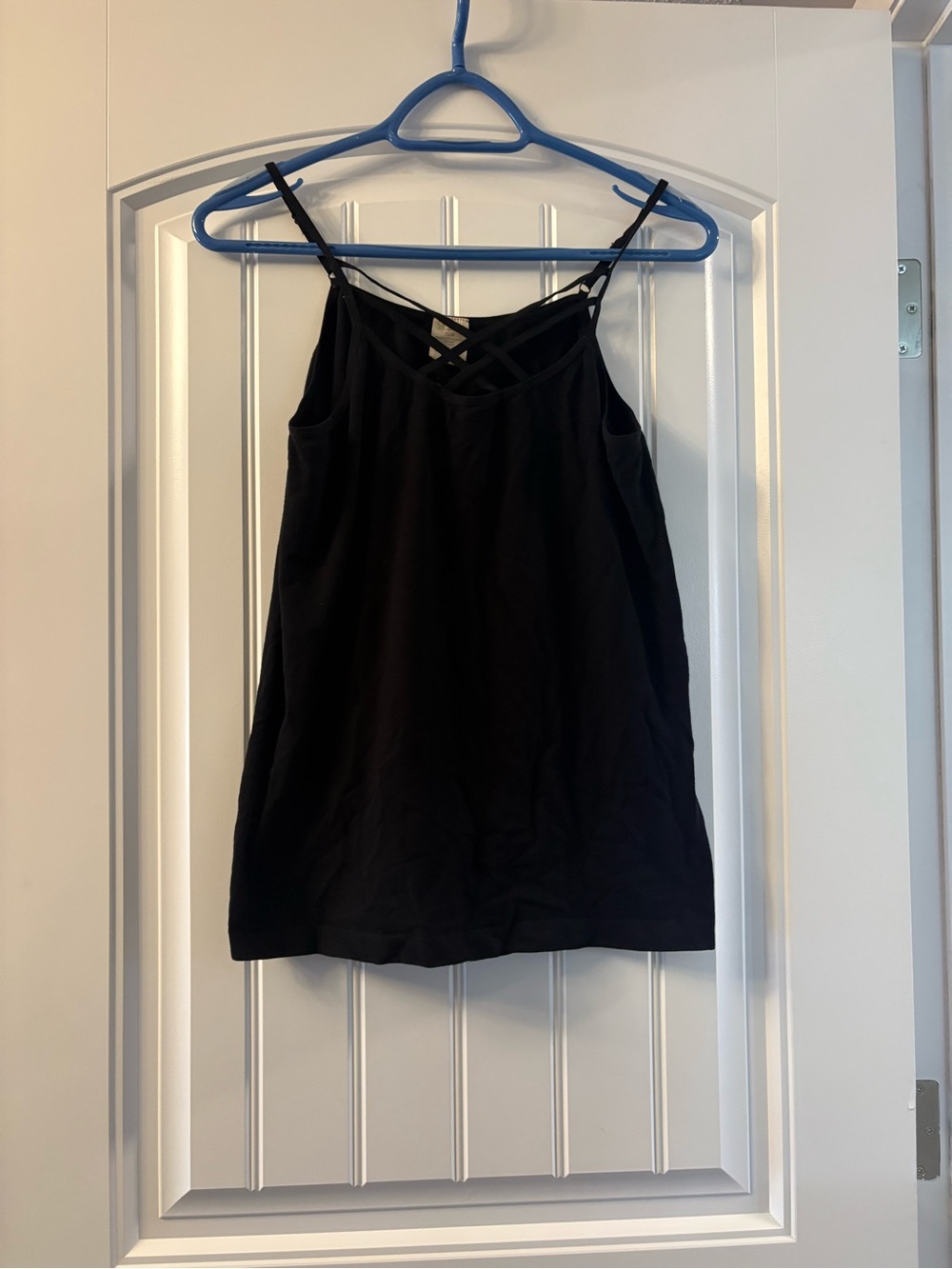 Women's Black Crisscross Strap Tank Top
